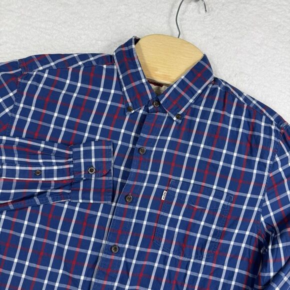 Levis Shirt Mens Medium Slim‎ Fit Button Up Long Sleeve Cotton Retro Lightweight - Picture 1 of 6